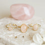 Bague créateur Quartz rose plaqué or lithothérapie