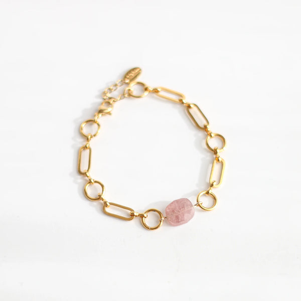 bracelet créateur quartz fraise dessus