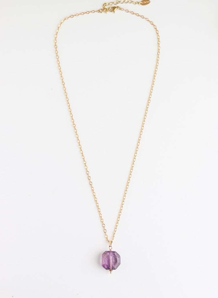 collier sérénité améthyste doré longueur