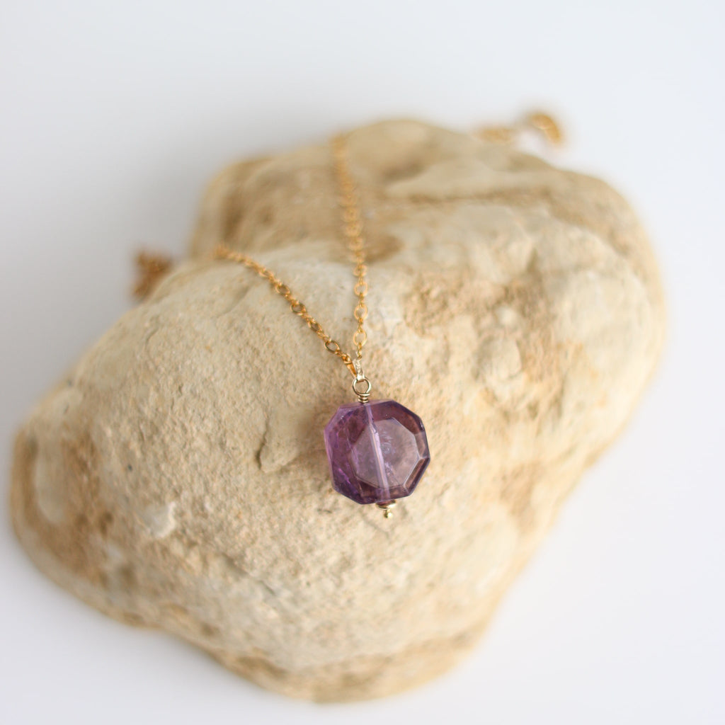 collier sérénité améthyste doré bijoux